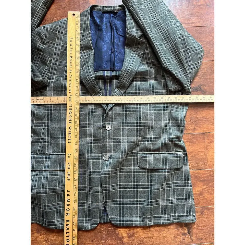 Robert Talbott Green Plaid High QualitySport Suit Coat Mens READ BELOW